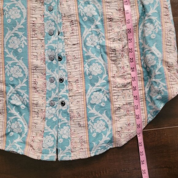 Free People Wonderland Fog Jacquard Shirt Womens S Boho Chic Grandmacore Vintage - Picture 8 of 8